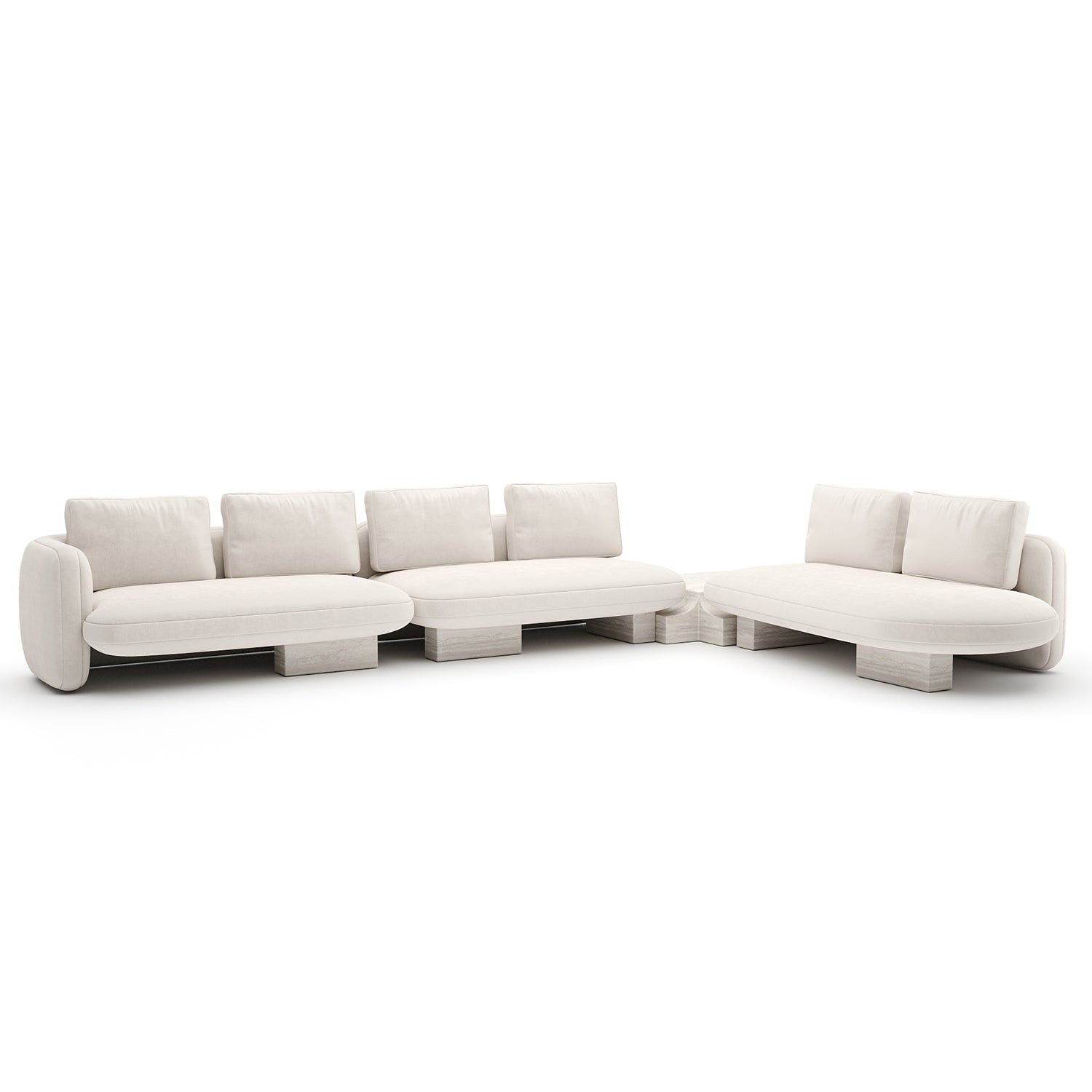 Caracole Overlap L Bumper Ecru Sectional Sofa