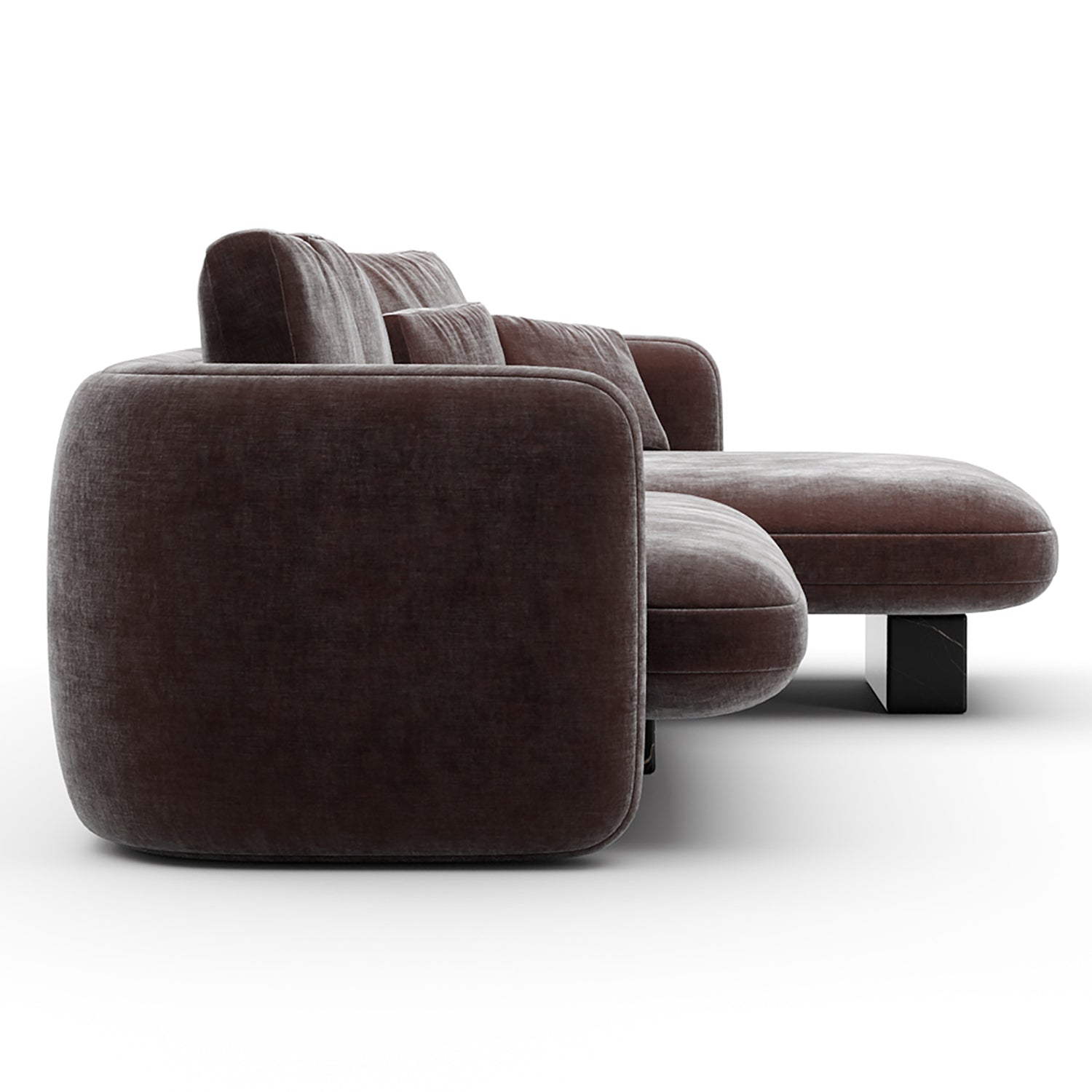 Caracole Overlap Chaise Dark Taupe Sectional Sofa