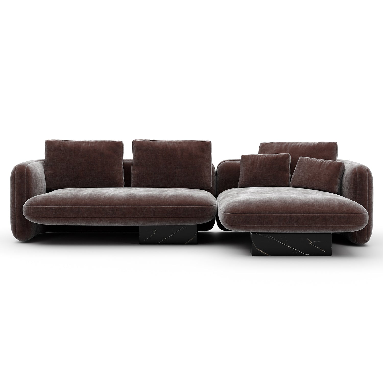 Caracole Overlap Chaise Dark Taupe Sectional Sofa