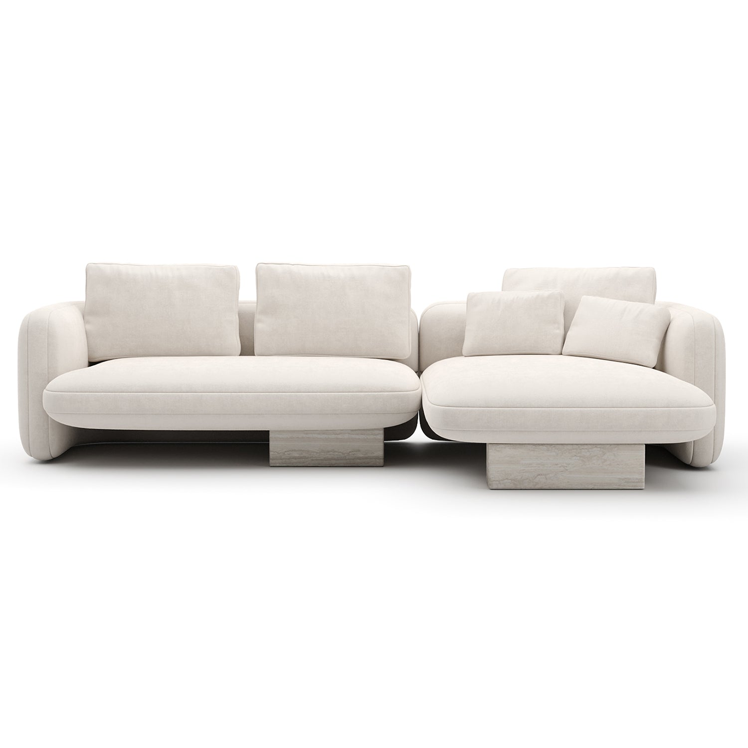 Caracole Overlap Chaise Ecru Sectional Sofa