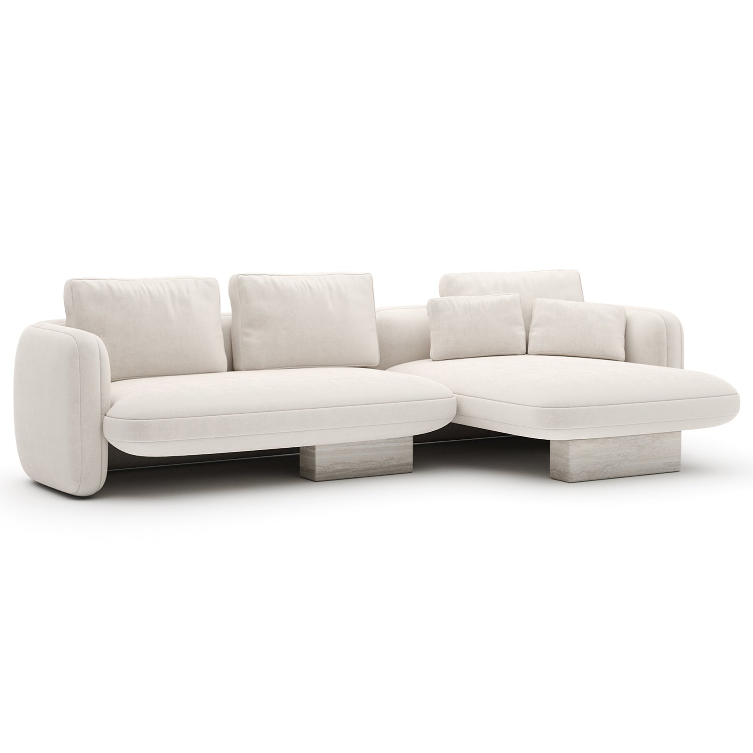Caracole Overlap Chaise Ecru Sectional Sofa