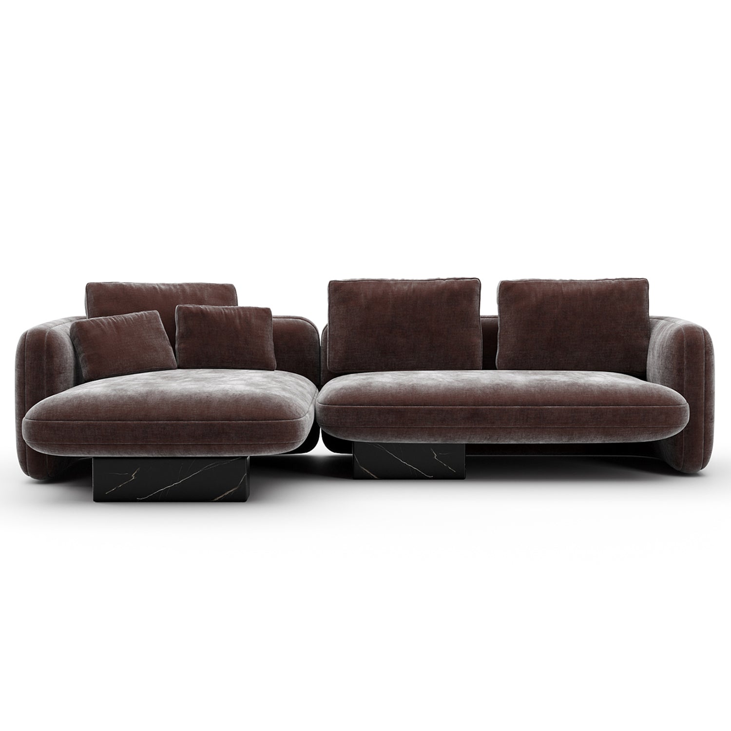Caracole Overlap Chaise Dark Taupe Sectional Sofa