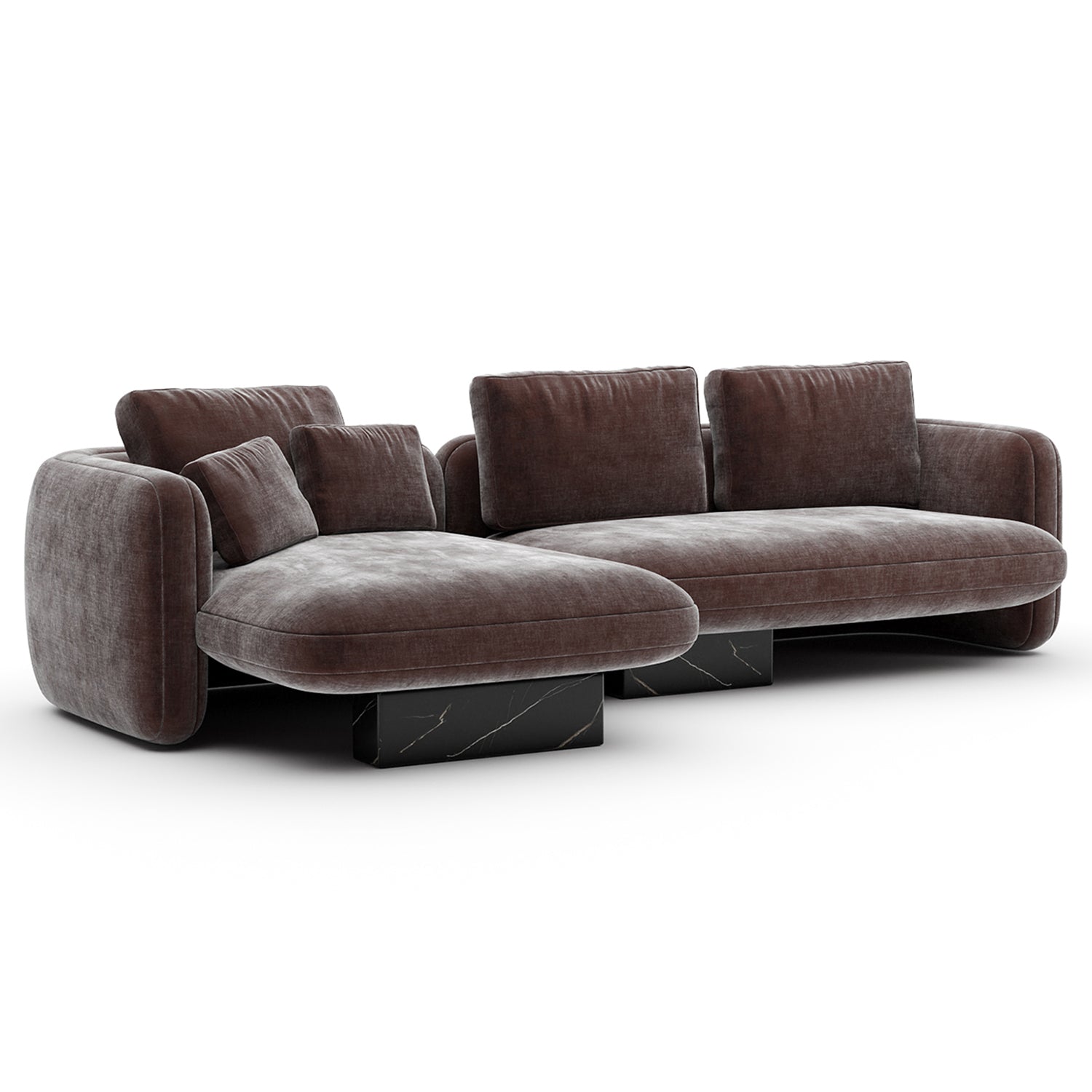Caracole Overlap Chaise Dark Taupe Sectional Sofa