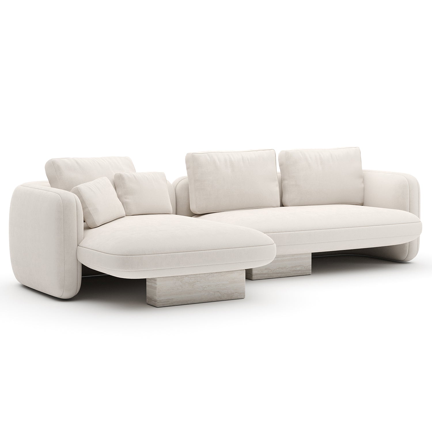 Caracole Overlap Chaise Ecru Sectional Sofa
