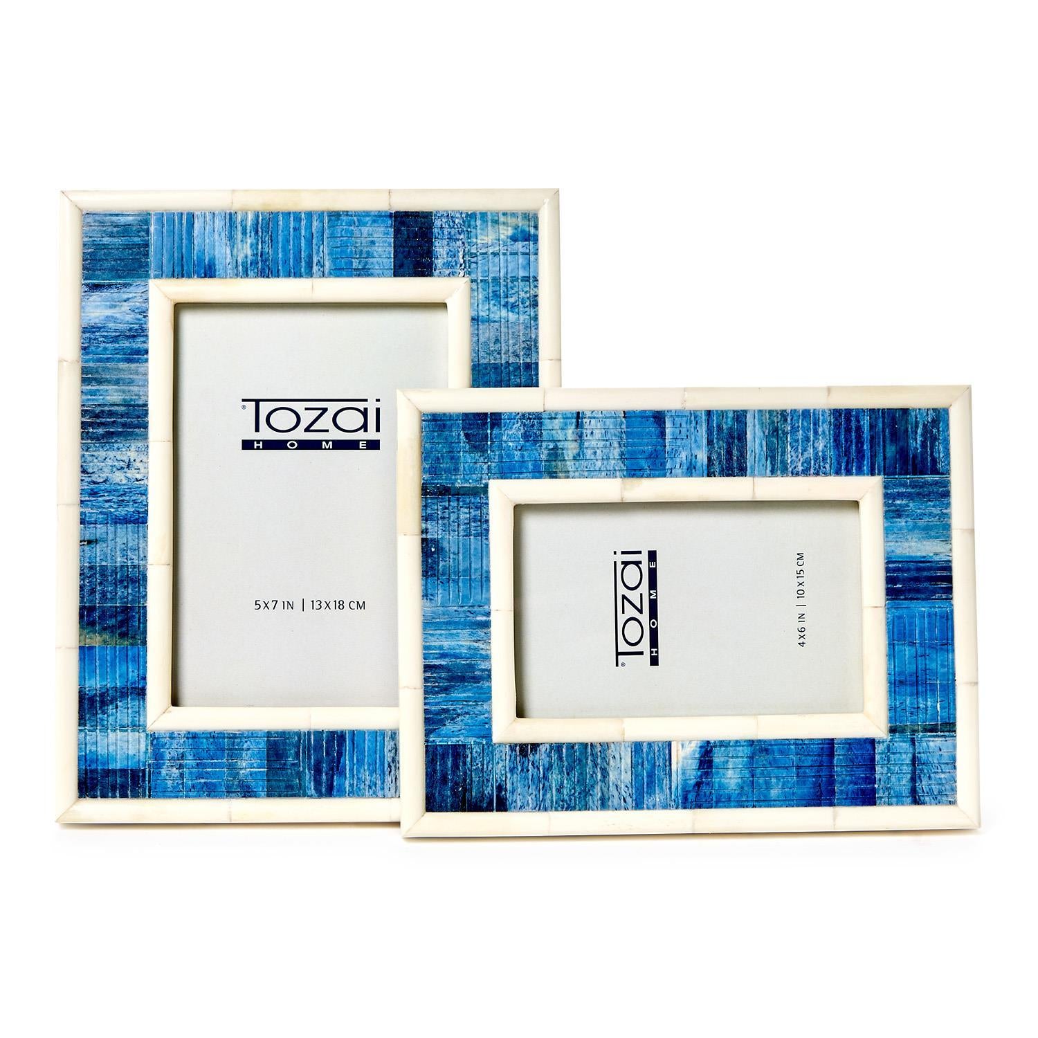Stacks Blue Photo Frame Set of 2