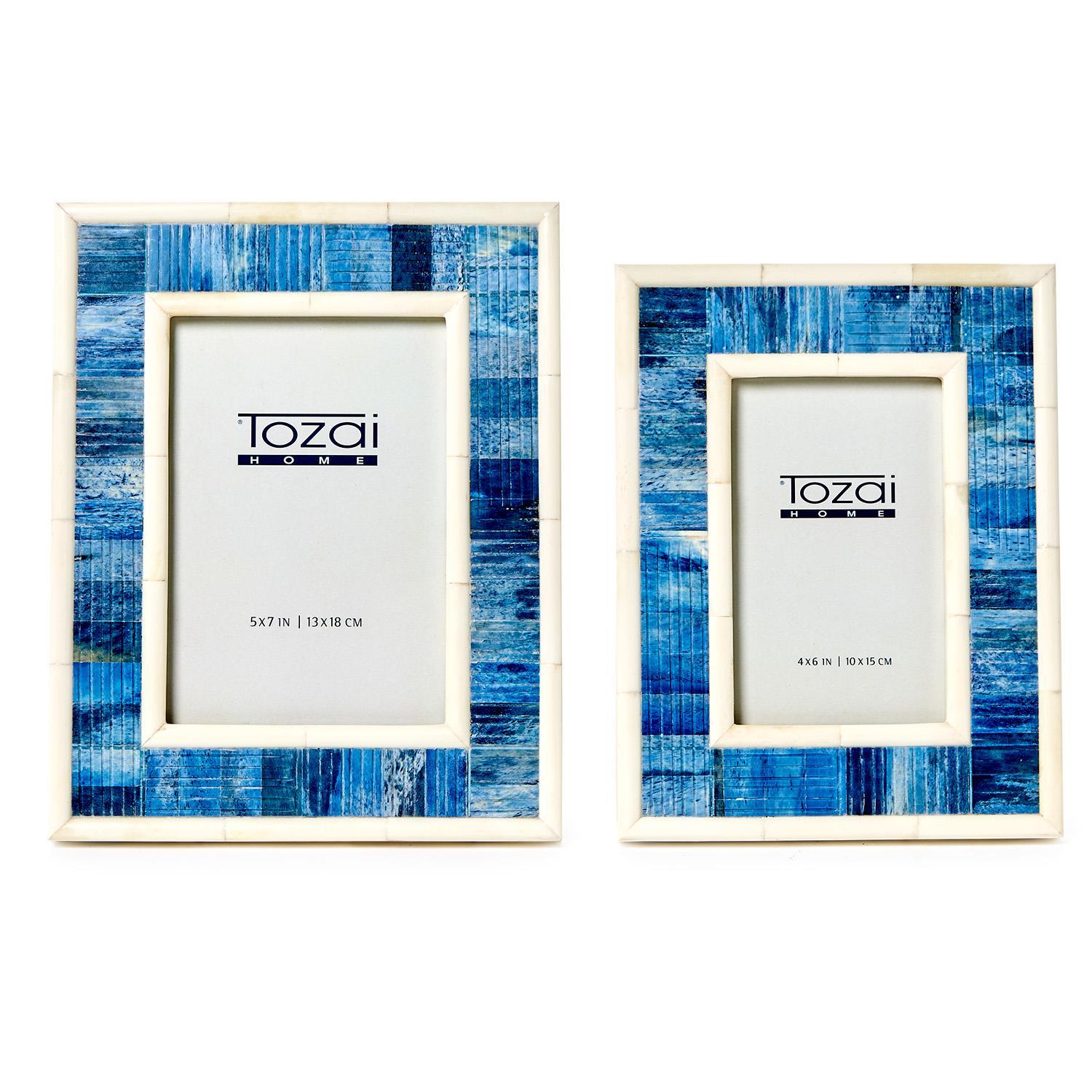 Stacks Blue Photo Frame Set of 2