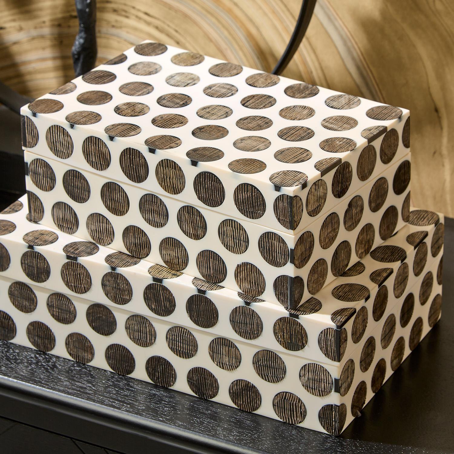 Dot Chiseled Covered Box Set of 2