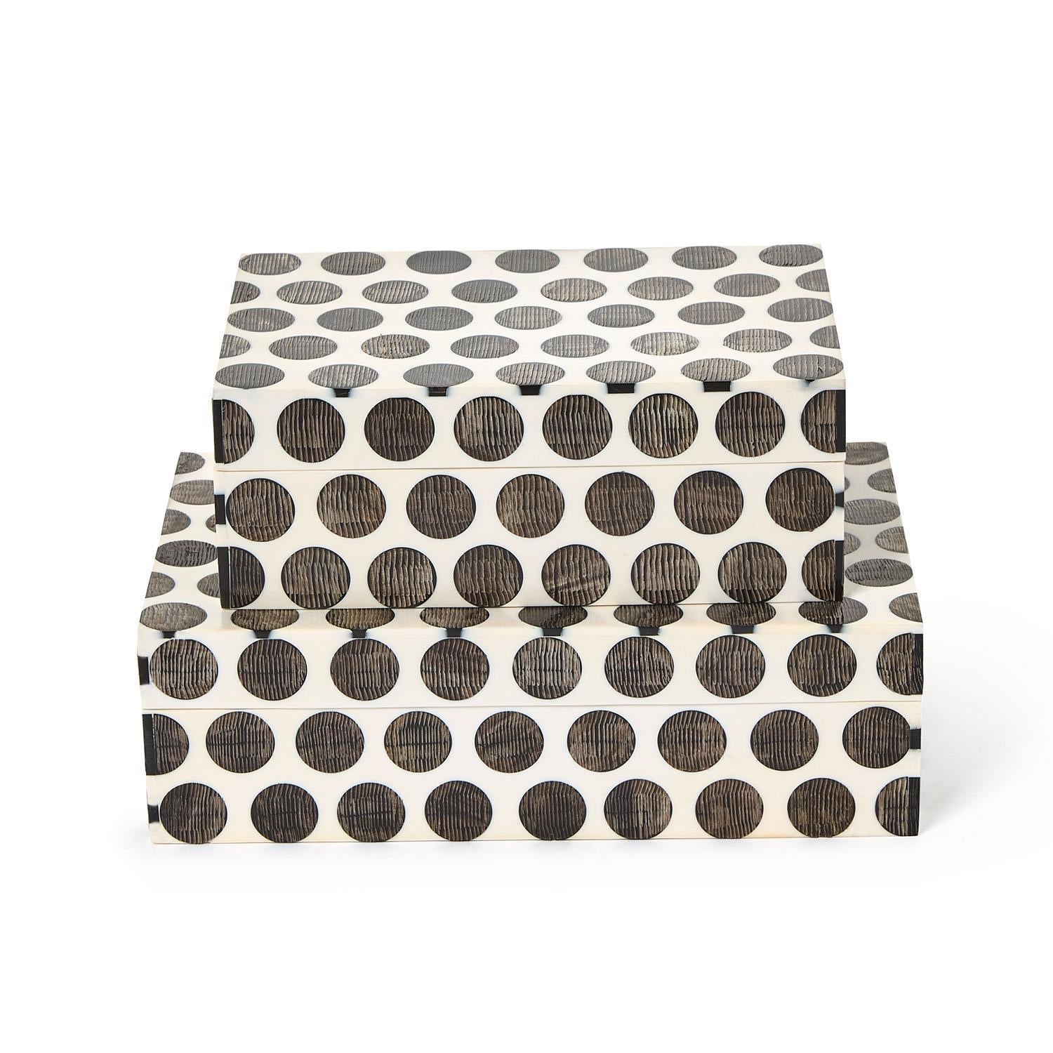 Dot Chiseled Covered Box Set of 2