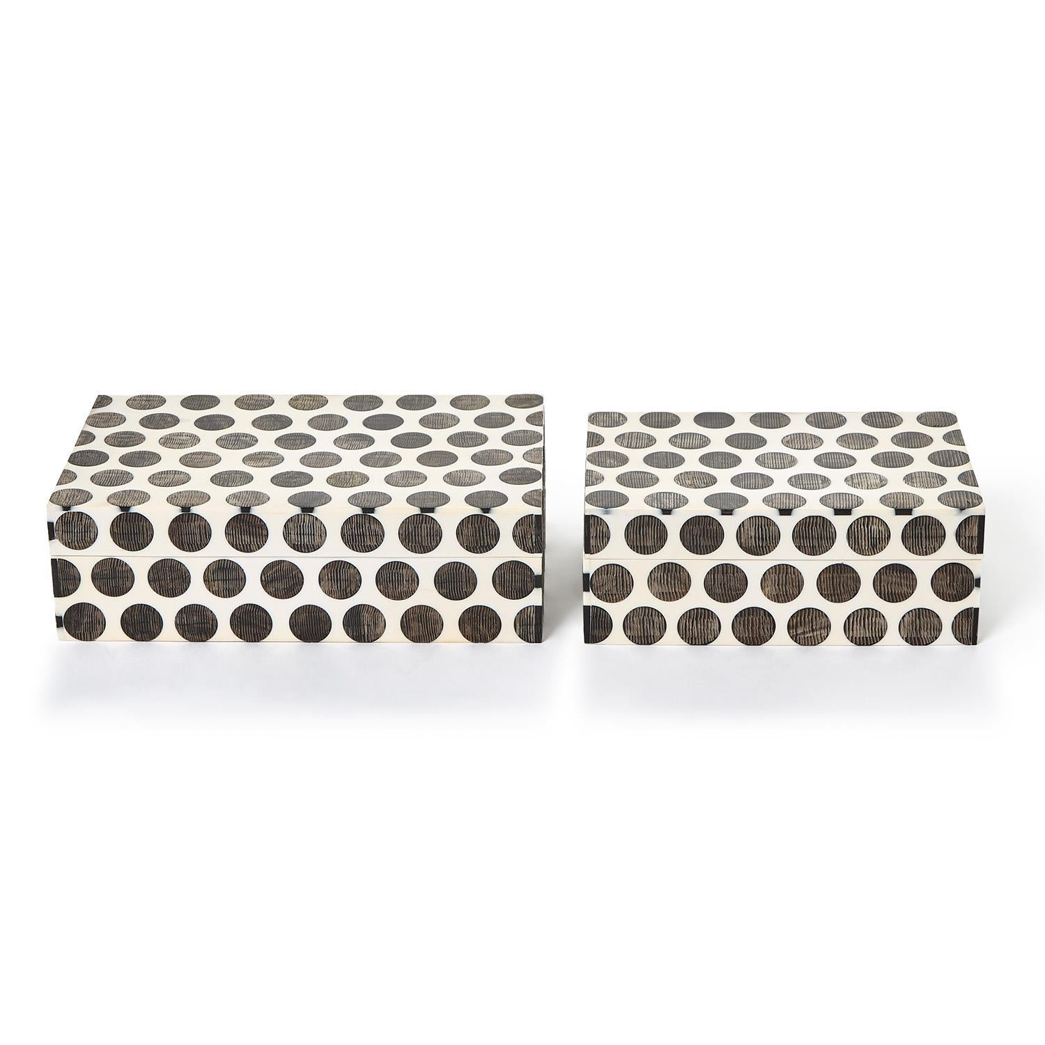 Dot Chiseled Covered Box Set of 2