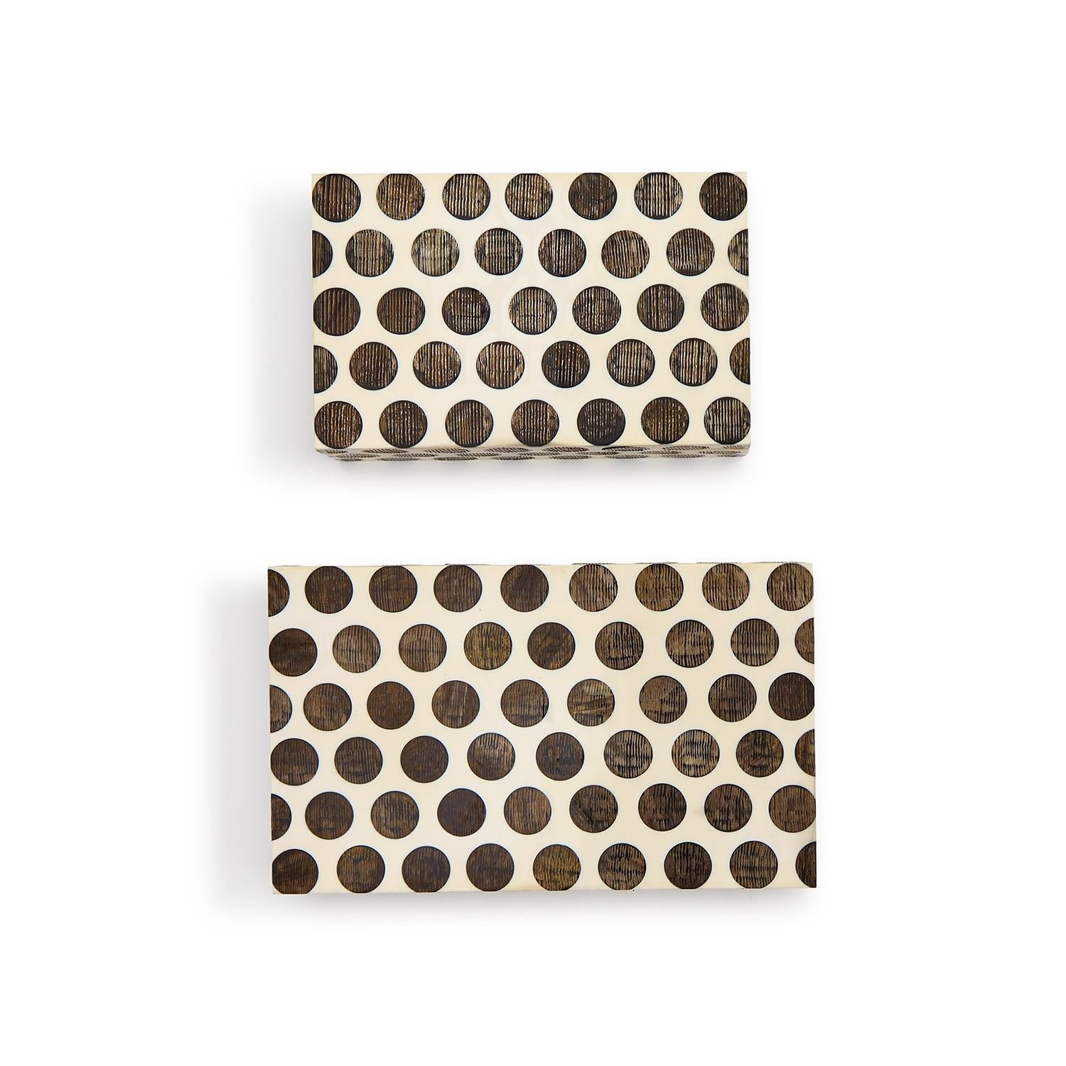 Dot Chiseled Covered Box Set of 2