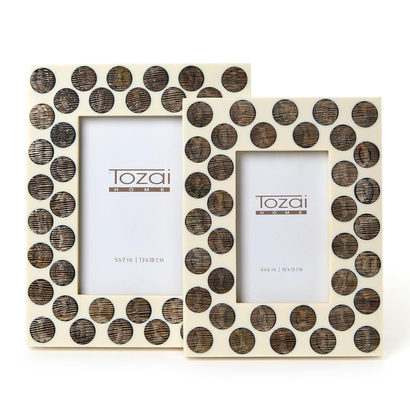 Dot Chiseled Horn Photo Frame Set of 2