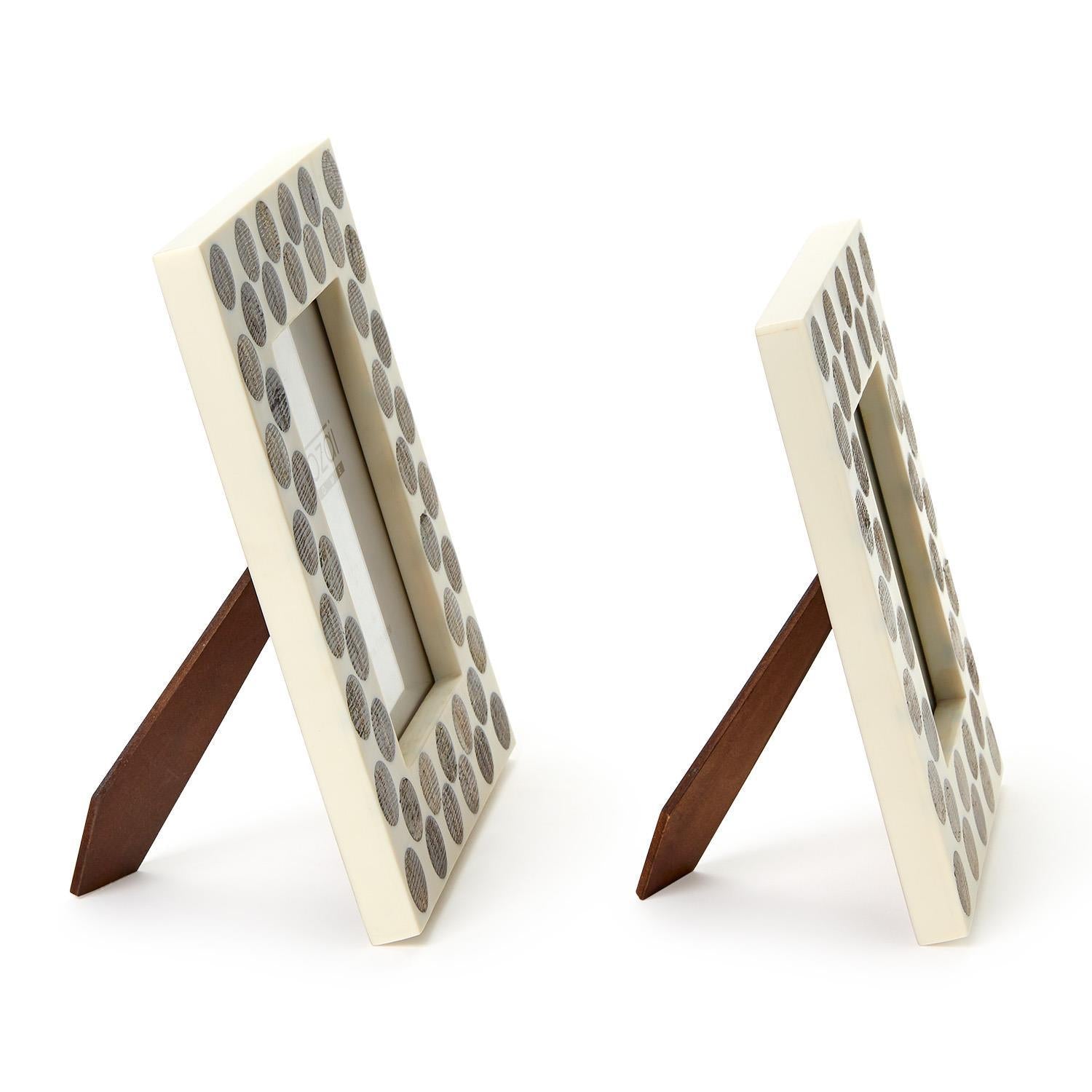 Dot Chiseled Horn Photo Frame Set of 2