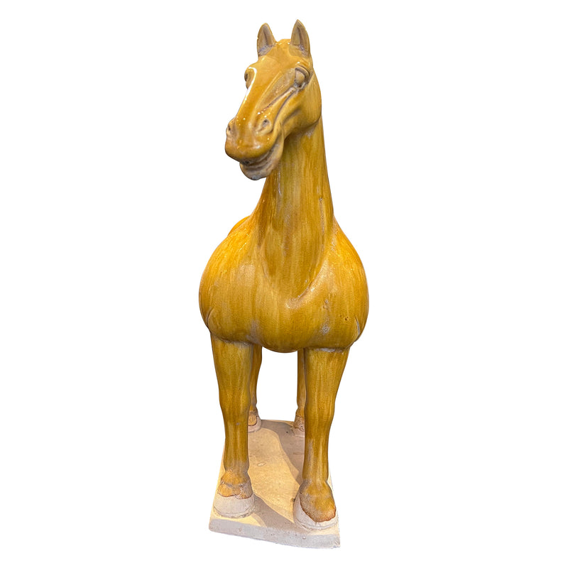 Currey & Co Tang Dynasty Persimmon Horse Sculpture - Final Sale