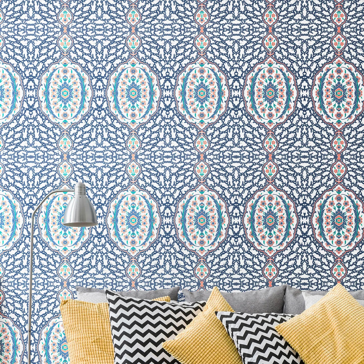 Mitchell Black Ottoman Jewel Wallpaper