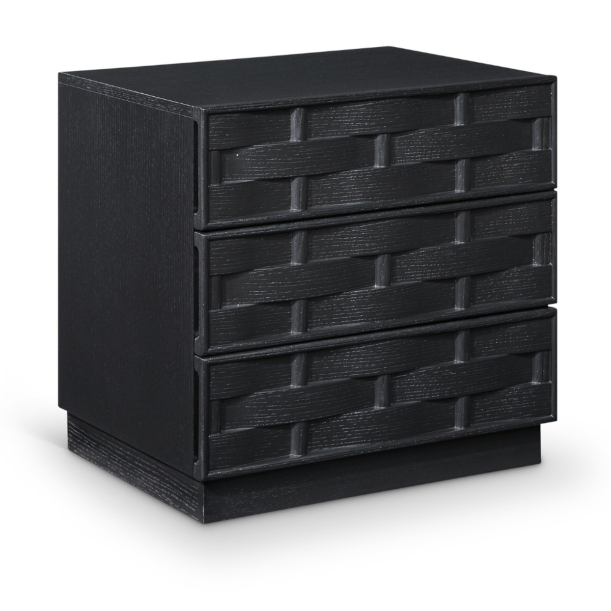 Weave 24in Black Oak Veneer Nightstand Set of 2