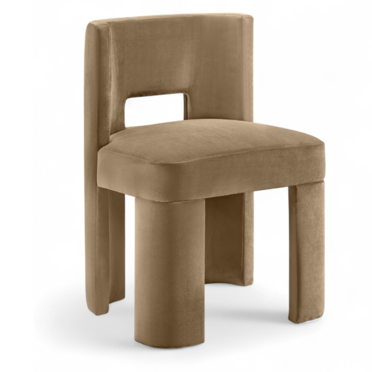 Zuno Beige Velvet Performance Fabric Upholstered Dining Chair, Set of 2, primary product view
