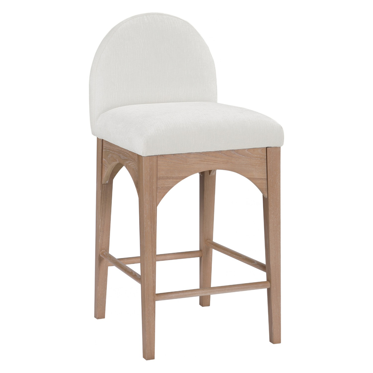 Waldorf Cream Chenille Fabric Upholstered Counter Stool Set of 2