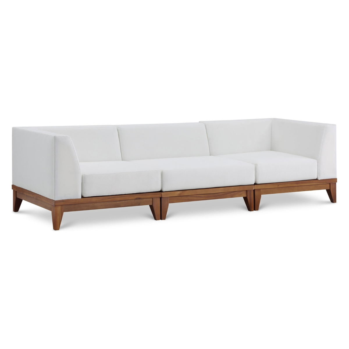 Rio 96.5in Off White Off White Water Resistant Fabric Upholstered 3 Piece Modular Sofa