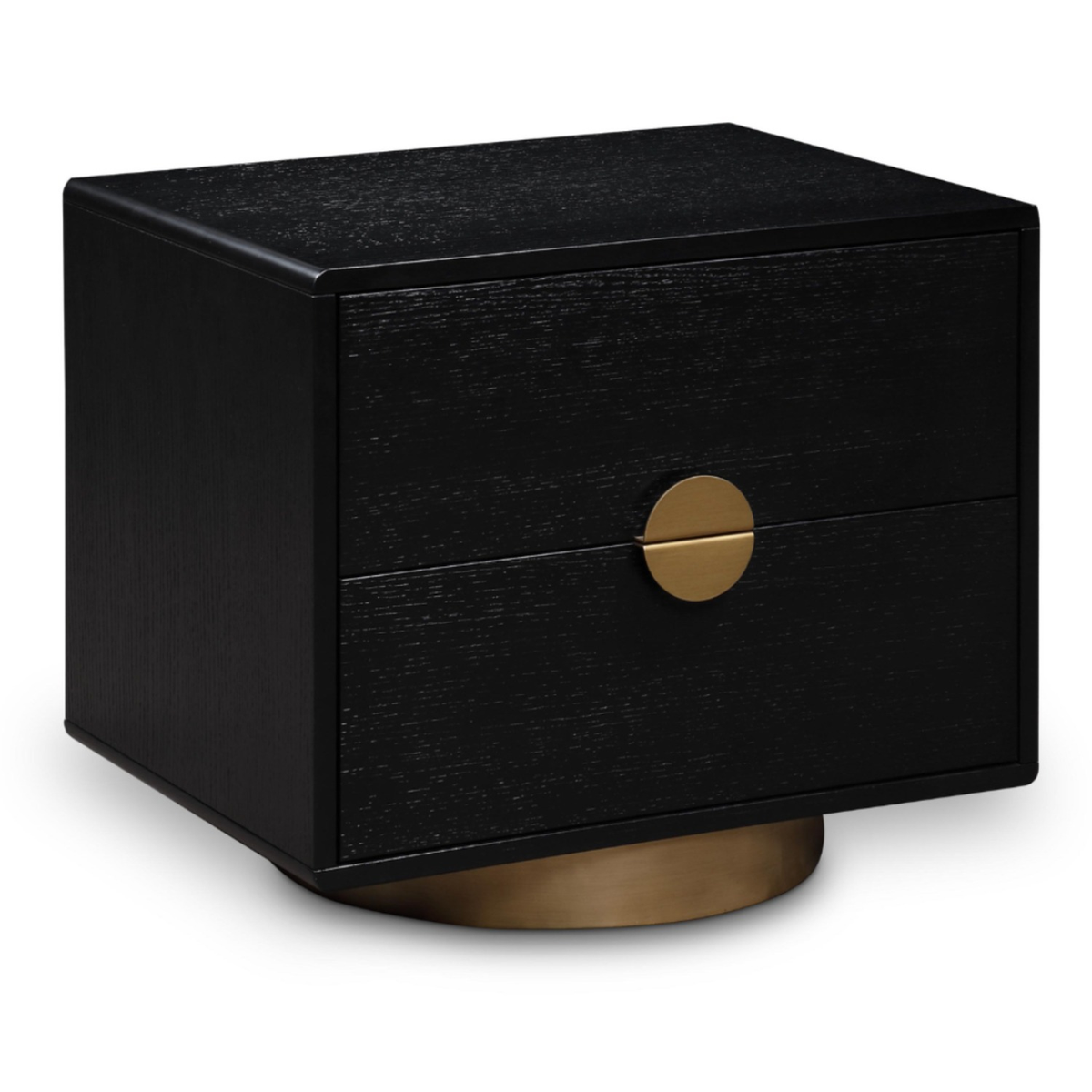Wade 26in Black Oak Veneer Nightstand Side Table Set of 2