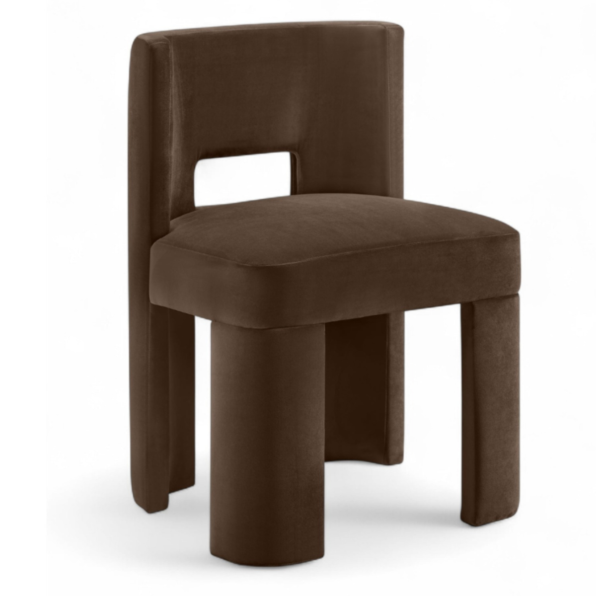 Zuno Brown Velvet Performance Fabric Upholstered Dining Chair, Set of 2, primary product view