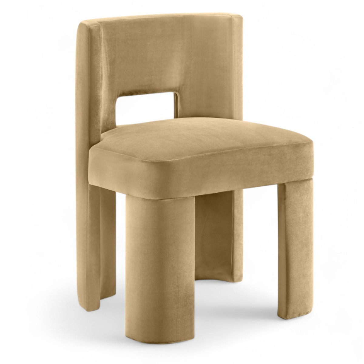 Zuno Camel Velvet Performance Fabric Upholstered Dining Chair, Set of 2, primary product view