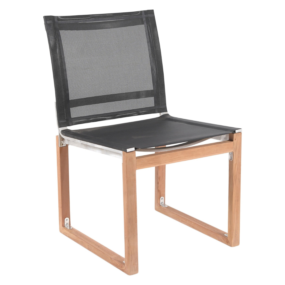 Tulum Black Water Resistant Mesh Fabric Outdoor Patio Dining Side Chair
