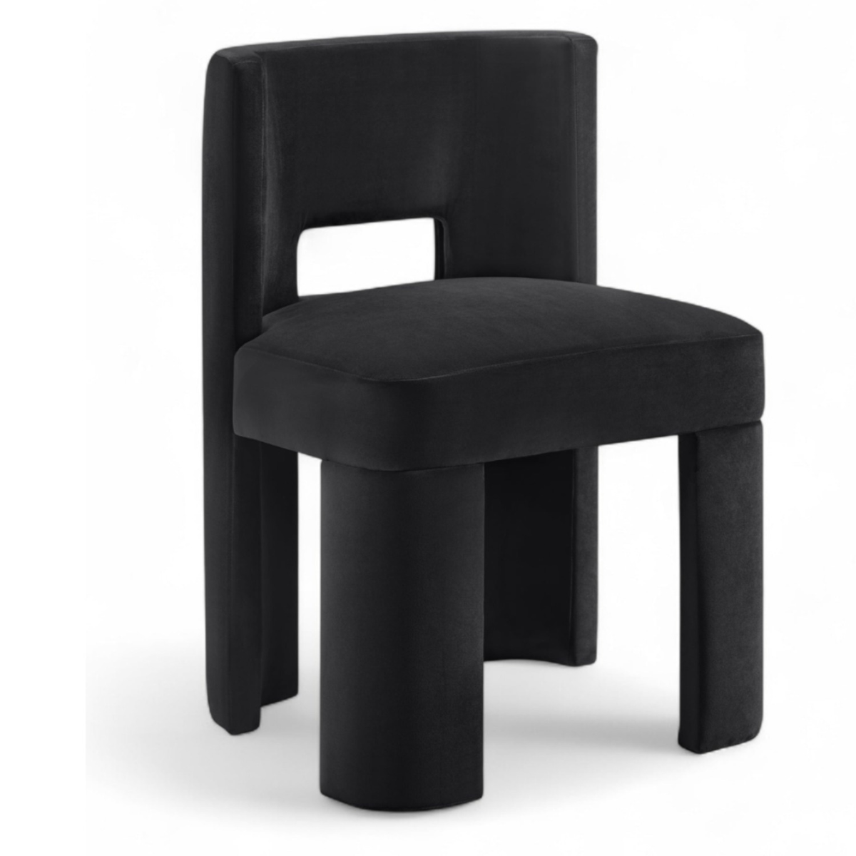 Zuno Black Velvet Performance Fabric Upholstered Dining Chair Set of 2