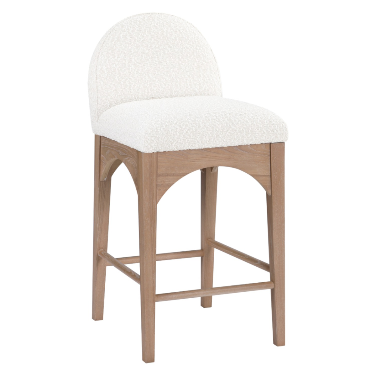Waldorf Cream Boucle Fabric Upholstered Counter Stool Set of 2