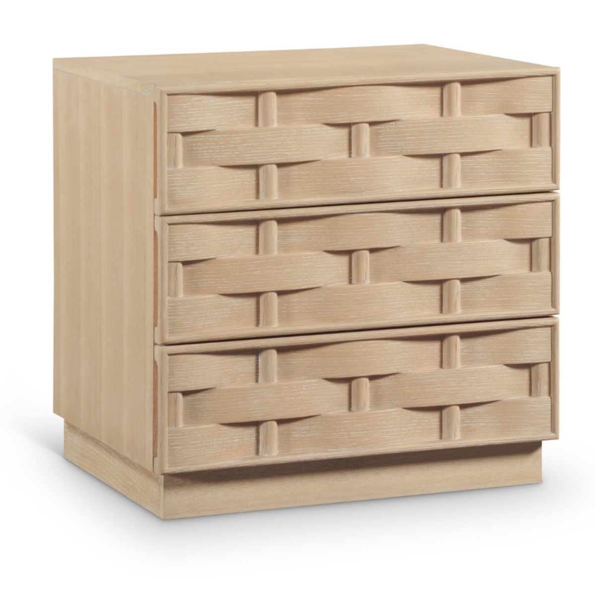 Weave 24in Natural Oak Veneer Nightstand Set of 2