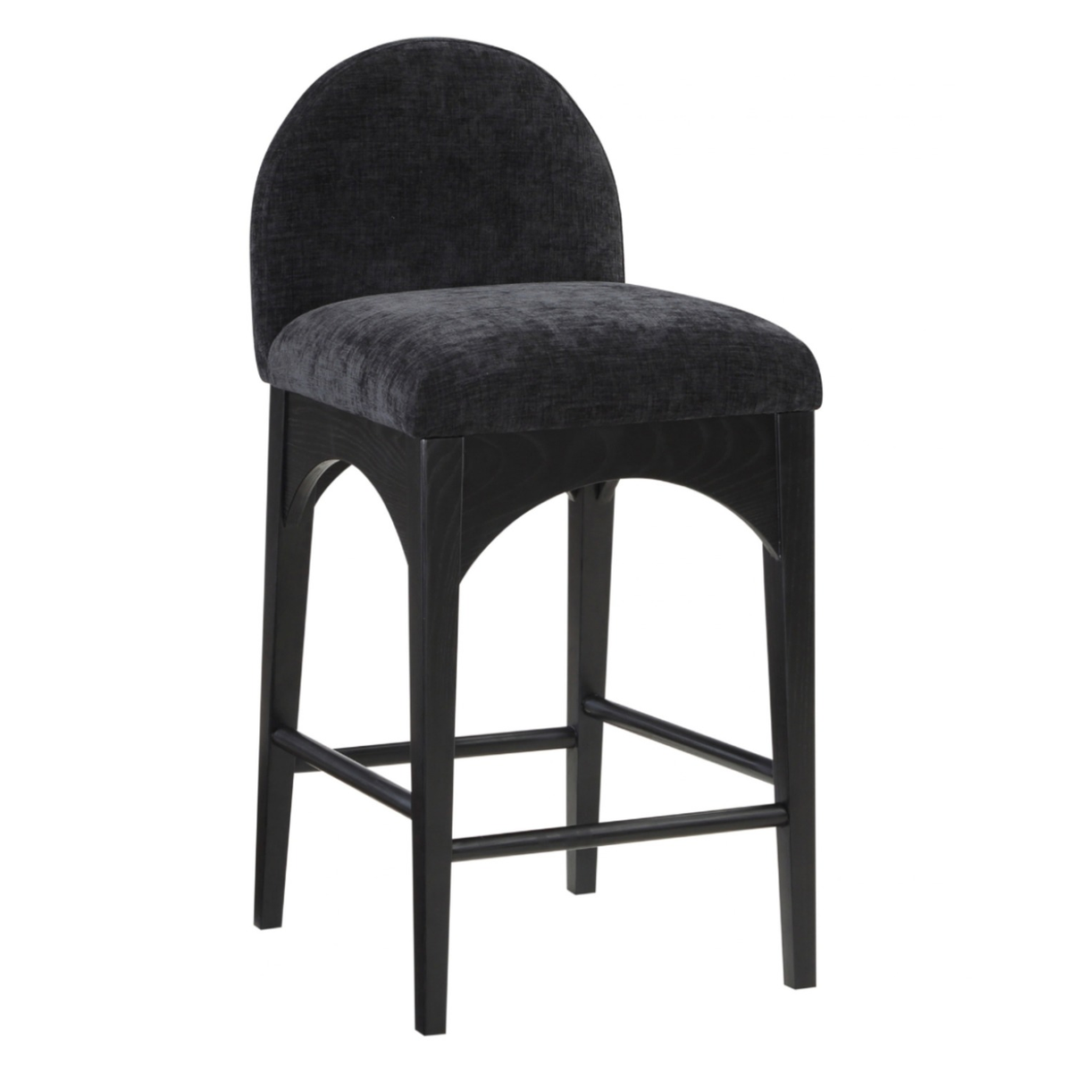 Waldorf Black Chenille Fabric Upholstered Counter Stool Set of 2
