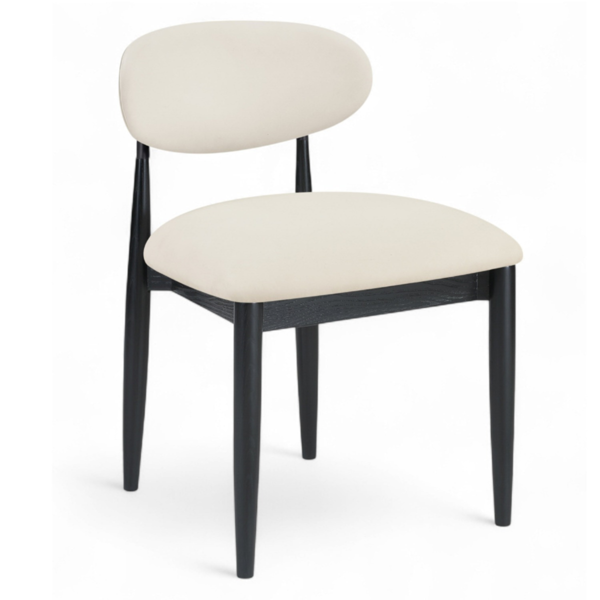 Riccio Cream Vegan Leather Upholstered Dining Side Chair Set of 2