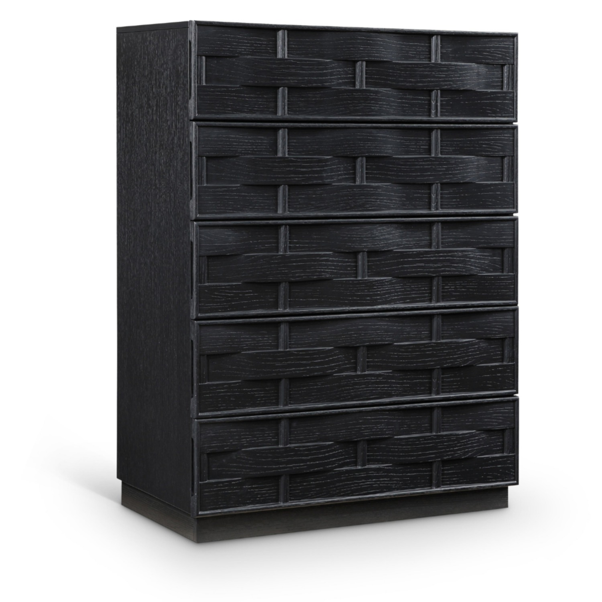 Weave Black Oak Veneer Chest
