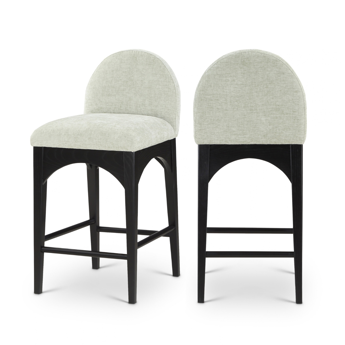 Waldorf Mint Chenille Fabric Upholstered Counter Stool Set of 2