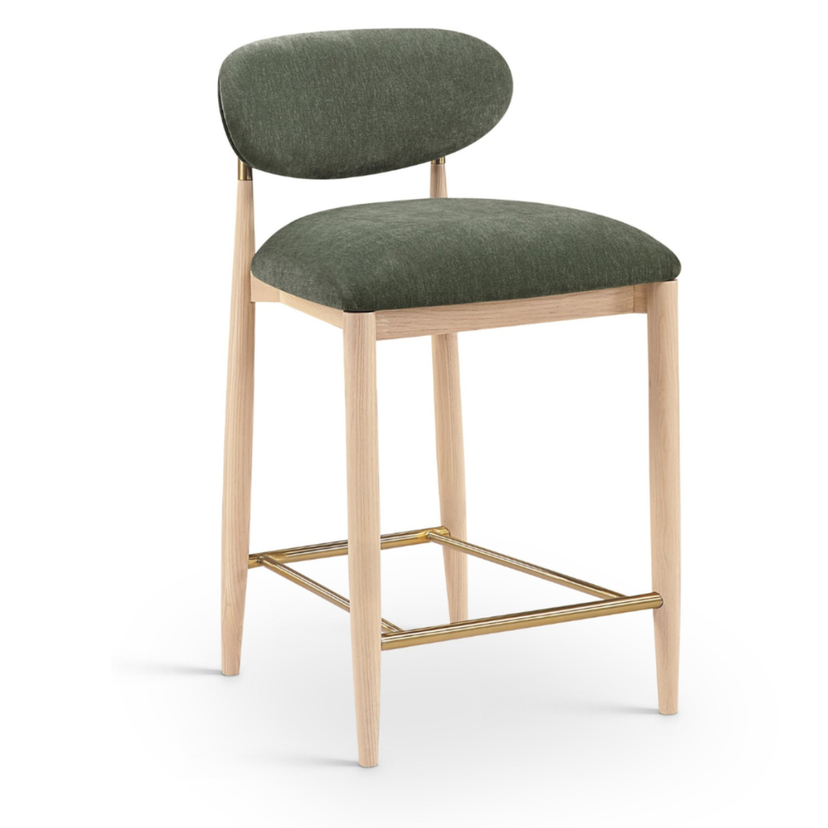 Riccio Olive Performance Fabric Upholstered Stool
