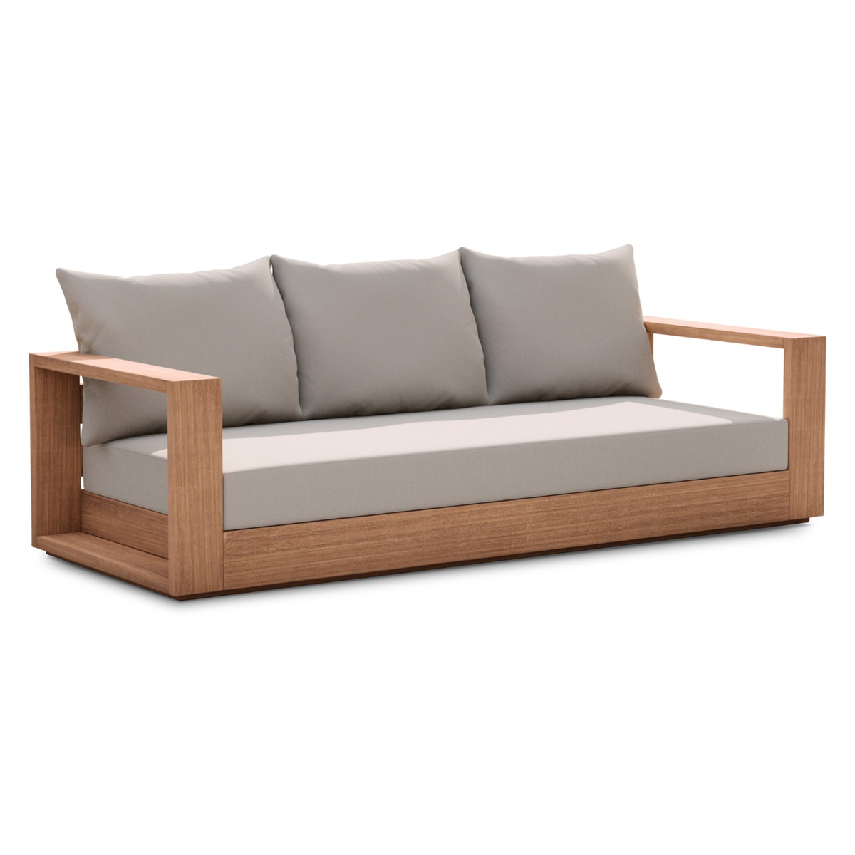 Tulum 87in Grey Water Resistant Fabric Upholstered Outdoor Patio Sofa