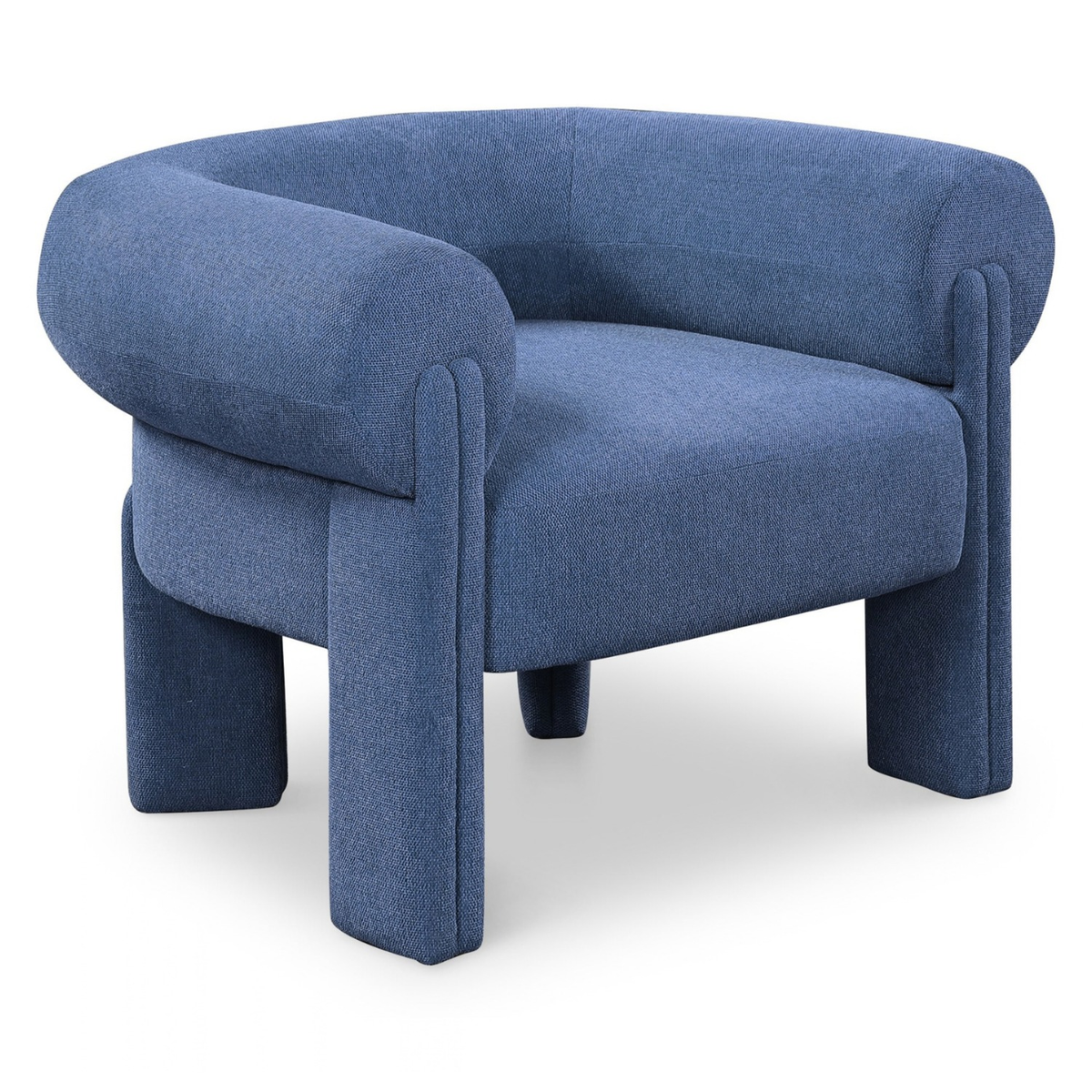 Stefano Navy Fabric Upholstered Accent Chair