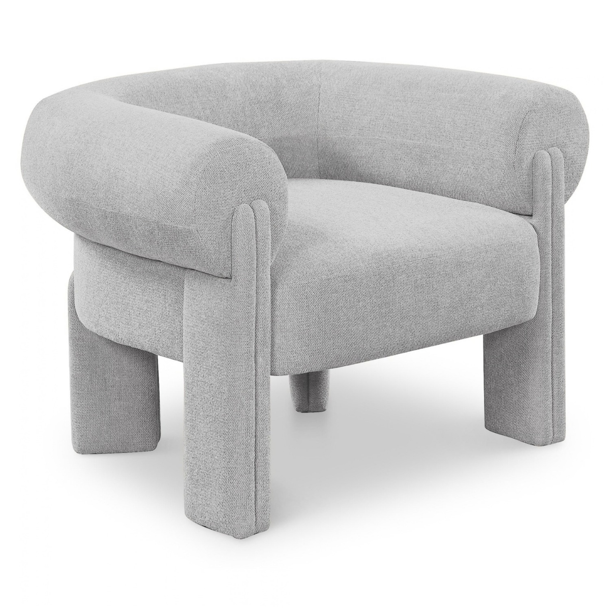 Stefano Grey Fabric Upholstered Accent Chair