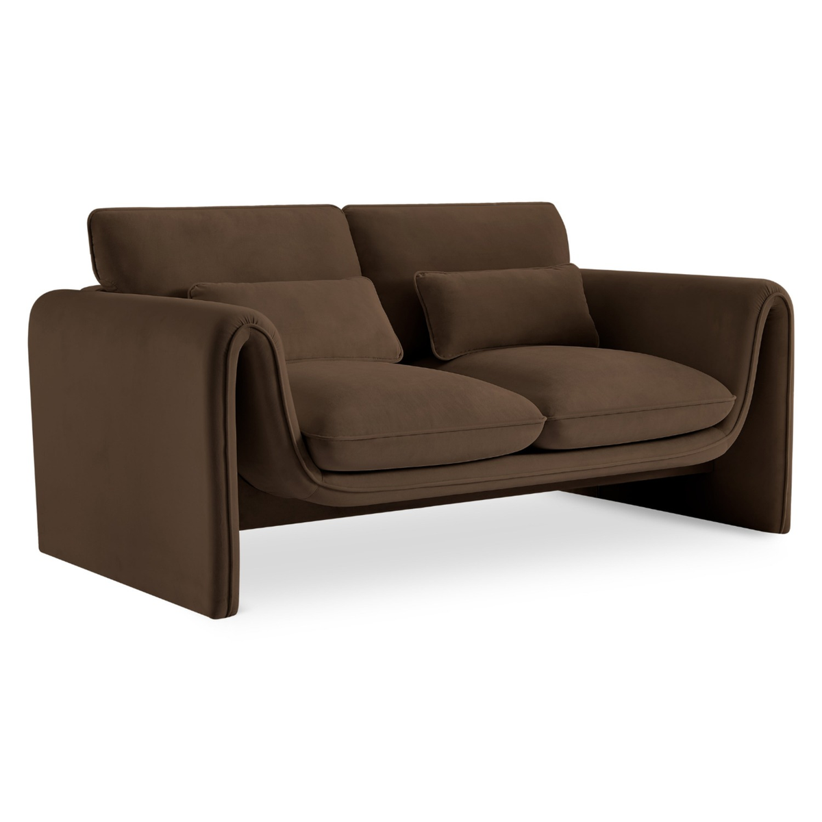 Sloan 6 4in Brown Velvet Upholstered Loveseat
