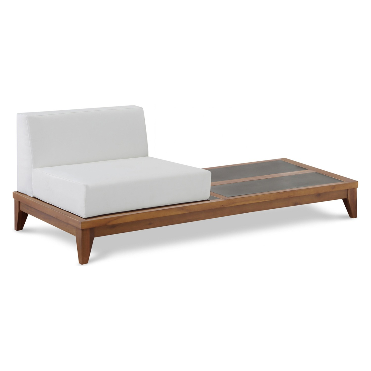 Rio Off White Water Resistant Fabric Upholstered Outdoor Patio Modular Double Chair