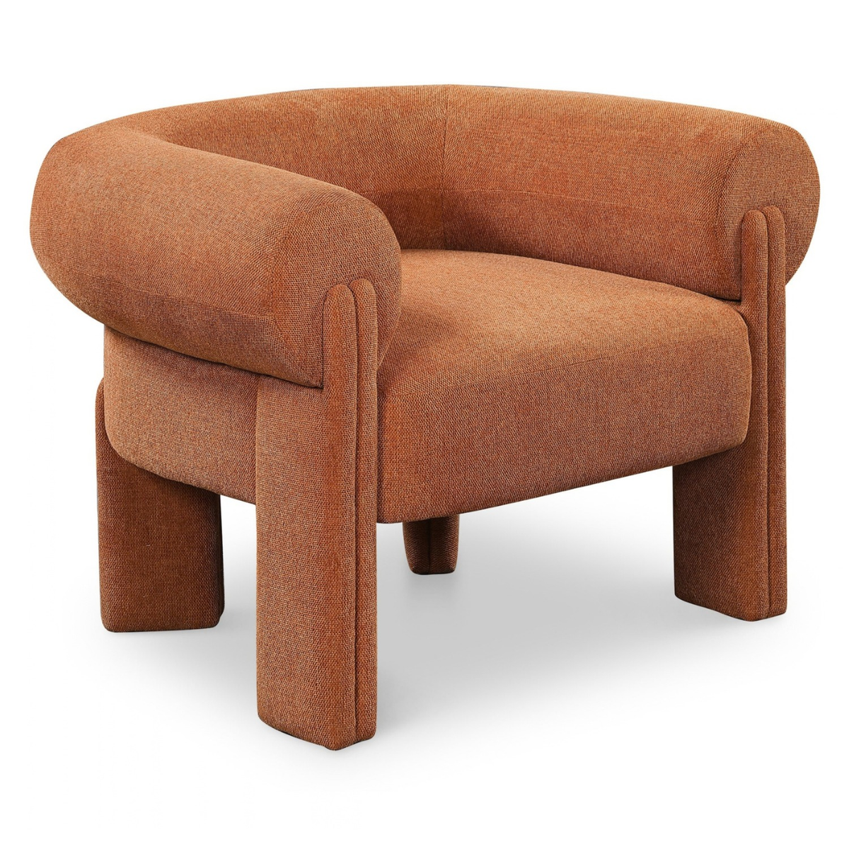 Stefano Cognac Fabric Upholstered Accent Chair