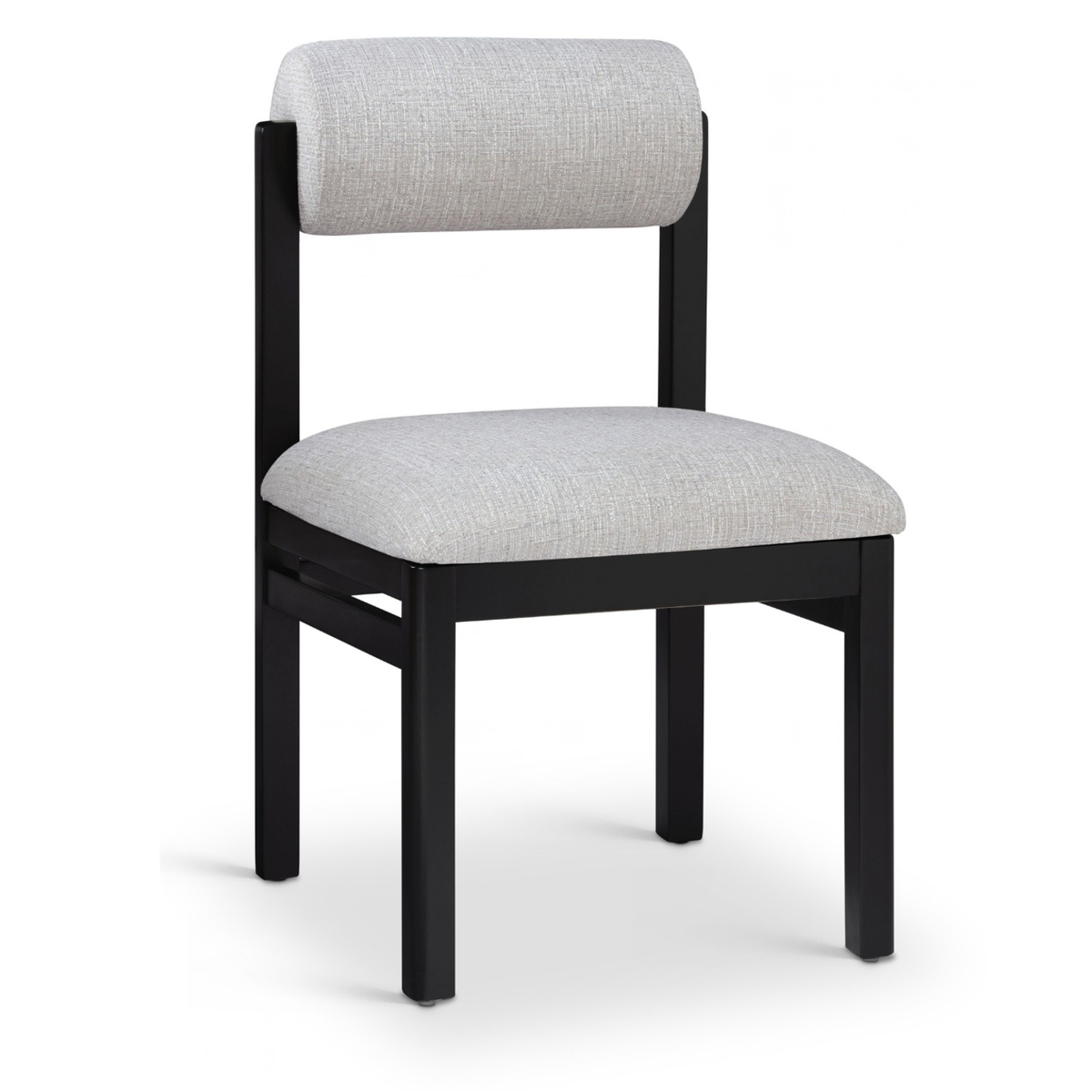 Roundhill Grey Linen Textured Fabric Upholstered Dining Chair Set of 2
