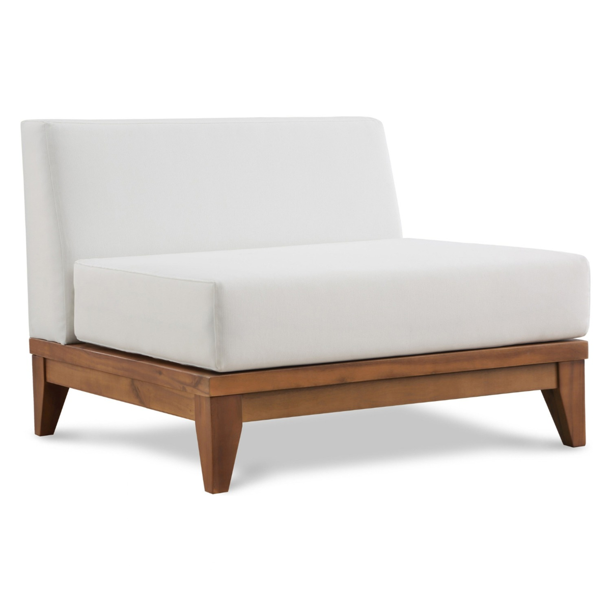 Rio Off White Water Resistant Fabric Upholstered Outdoor Patio Modular Armless Chair