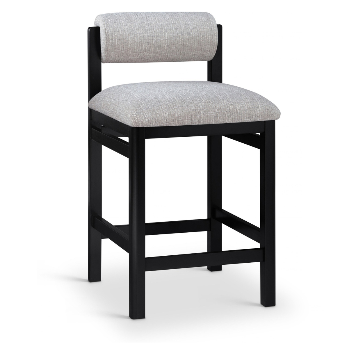 Roundhill Grey Linen Textured Fabric Upholstered Counter Stool Set of 2