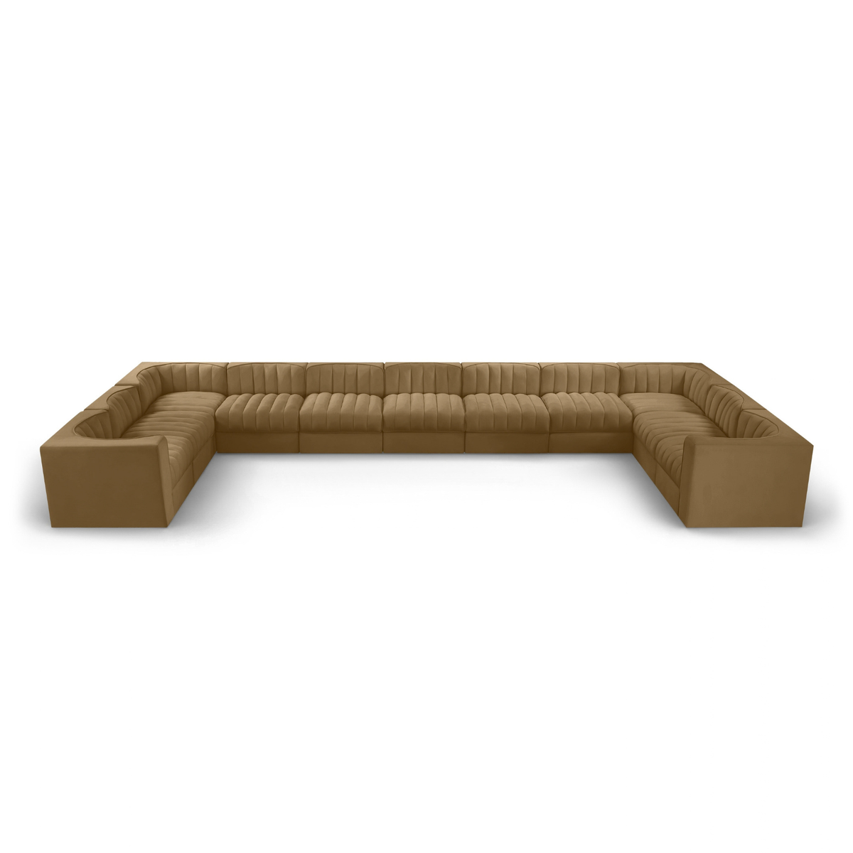 Rummi Saddle Velvet Performance Fabric Upholstered 11pc. Modular Sectional, primary product view