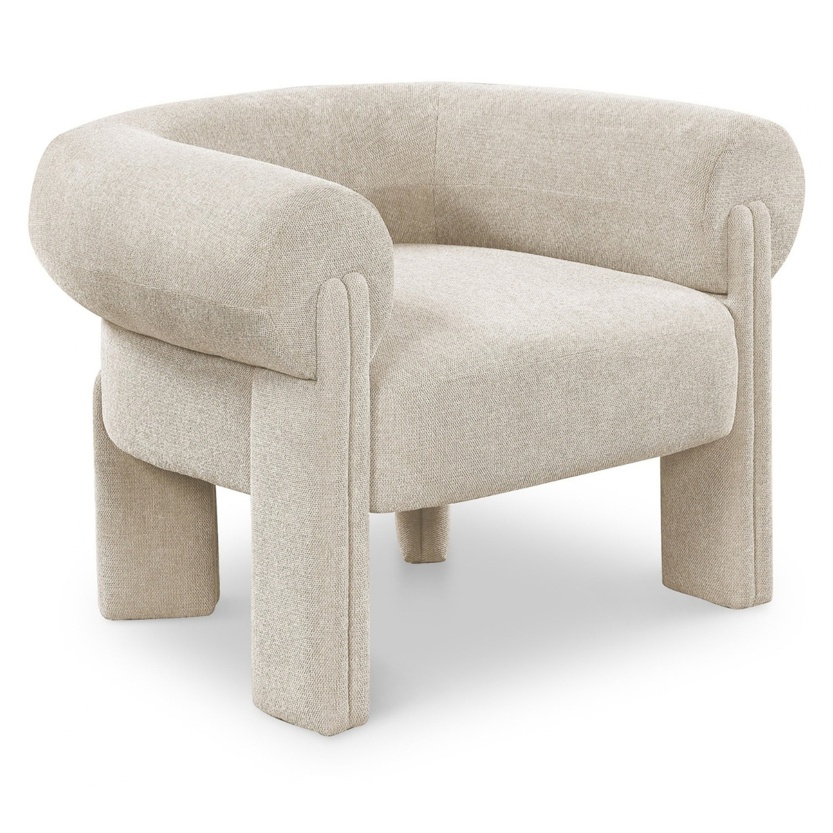 Stefano Beige Fabric Upholstered Accent Chair