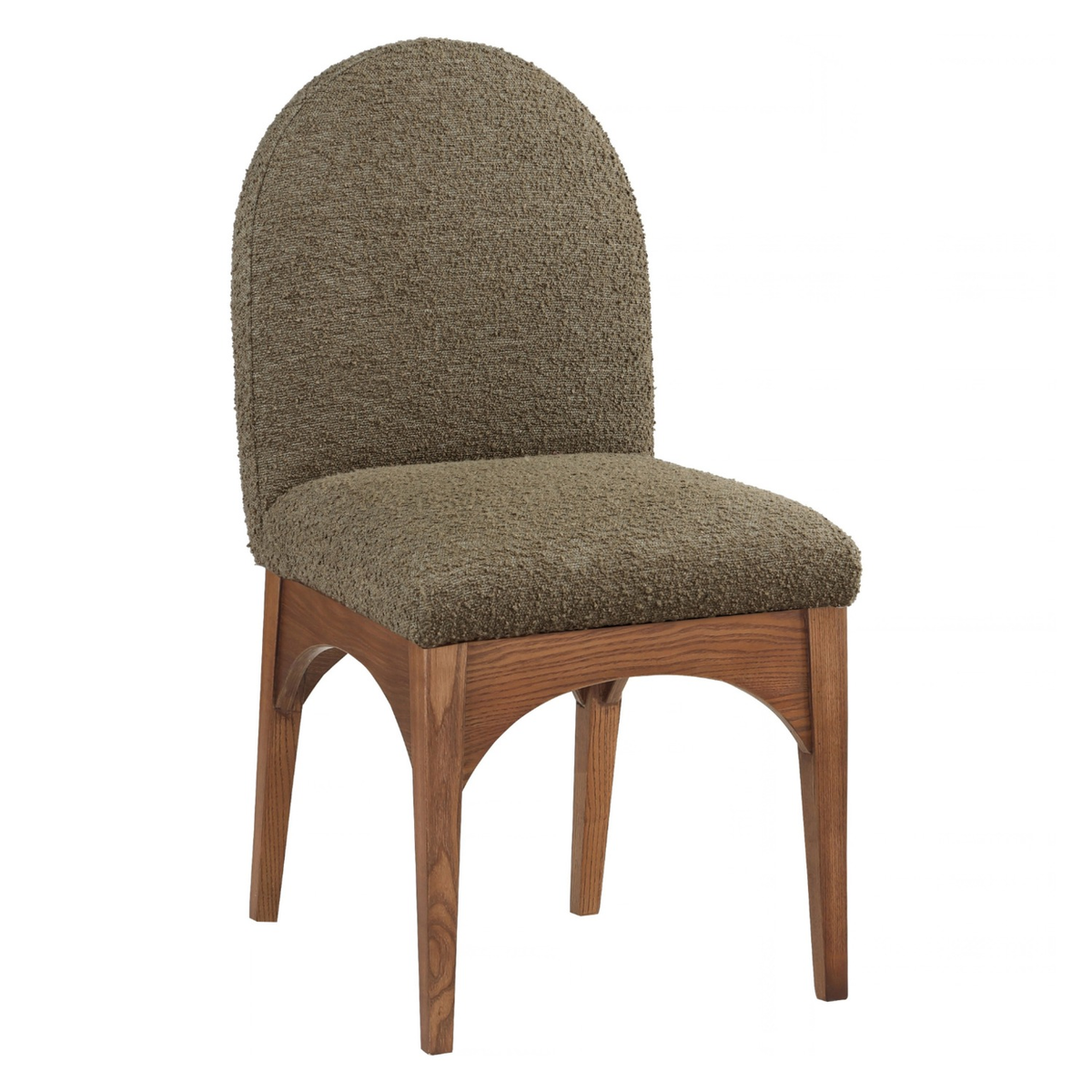 Waldorf Olive Boucle Fabric Upholstered Dining Side Chair Set of 2