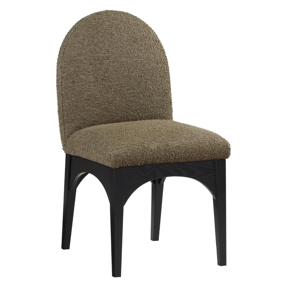 Waldorf Olive Boucle Fabric Upholstered Dining Side Chair Set of 2