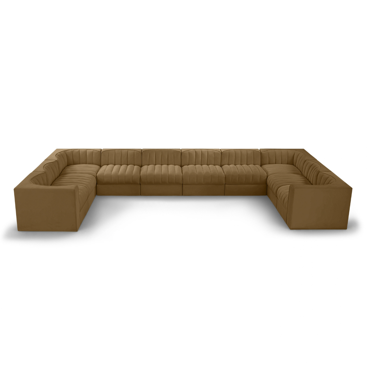 Rummi Saddle Velvet Performance Fabric Upholstered 10pc. Modular Sectional, primary product view