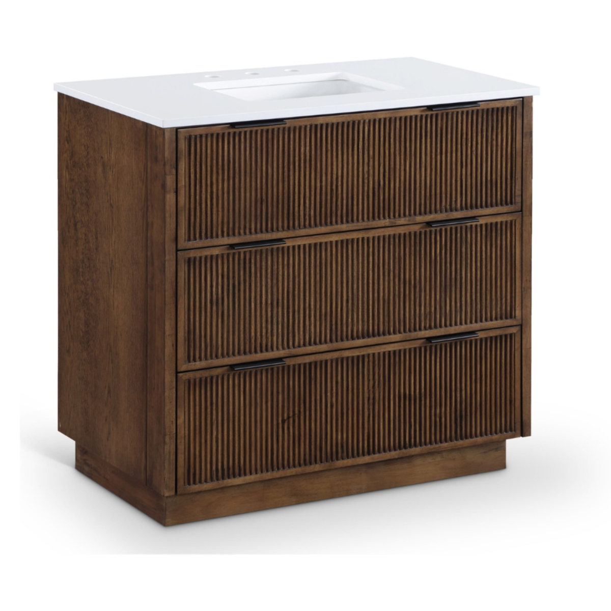 Willard 36in Brown Engineered Stone And Solid Wood Bathroom Vanity