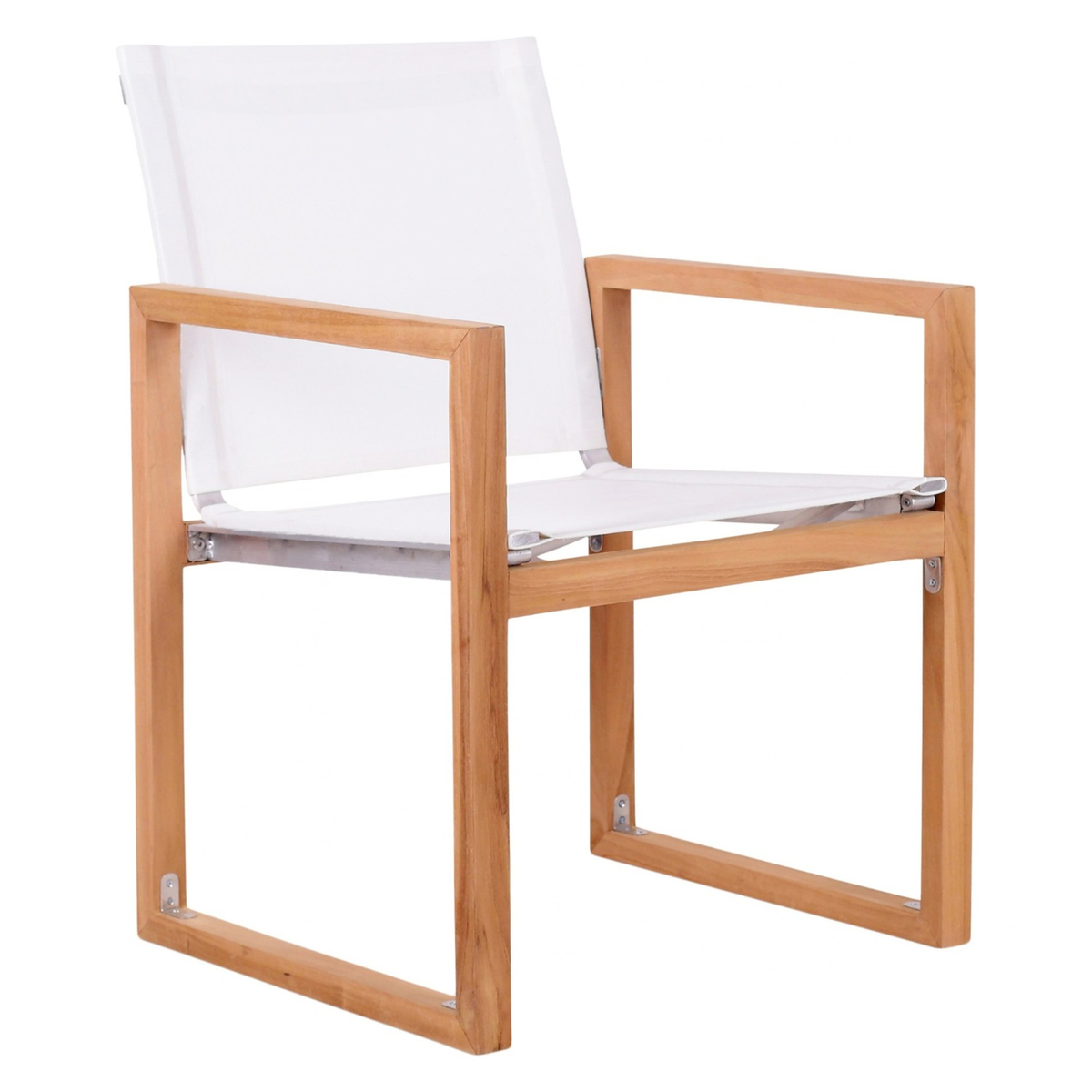 Tulum Off White Water Resistant Mesh Fabric Outdoor Patio Dining Arm Chair